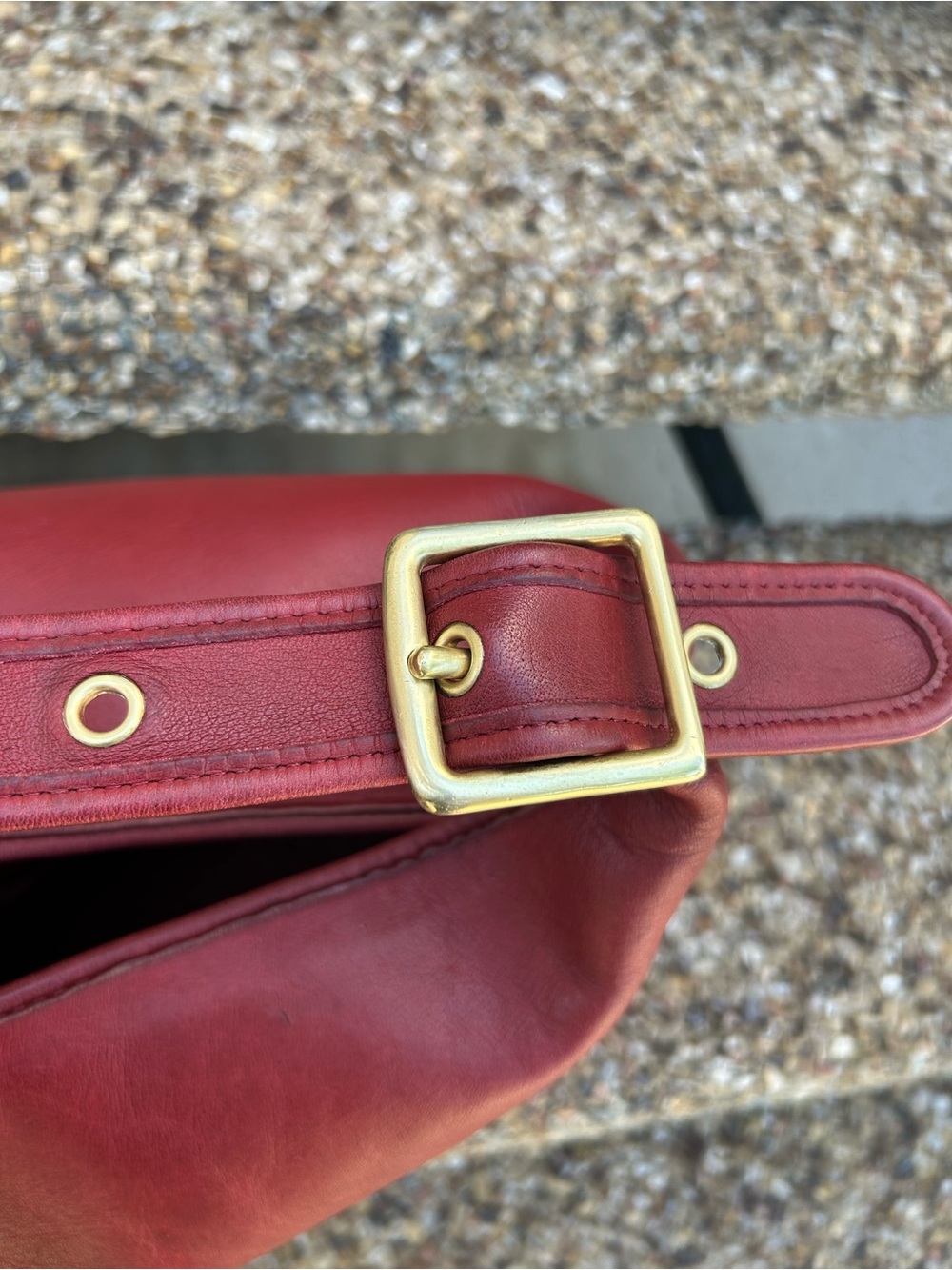 Vintage Coach Duffel Shoulder Bag 9085 XL Red Leather - Picture 10 of 16